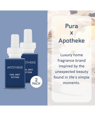 Apotheke Home Scent Refill - Earl Grey Bitters - Smart Home Air Diffuser Fragrance - Up to 120-Hours of Luxury Fragrance per Refill - Household Essential - Clean & Safe Diffuser Fragrance - 2 Pack