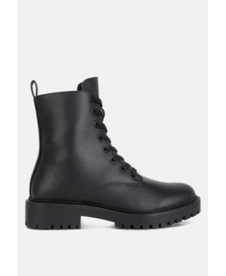 Womens Forter Faux Leather Lace Up Boots