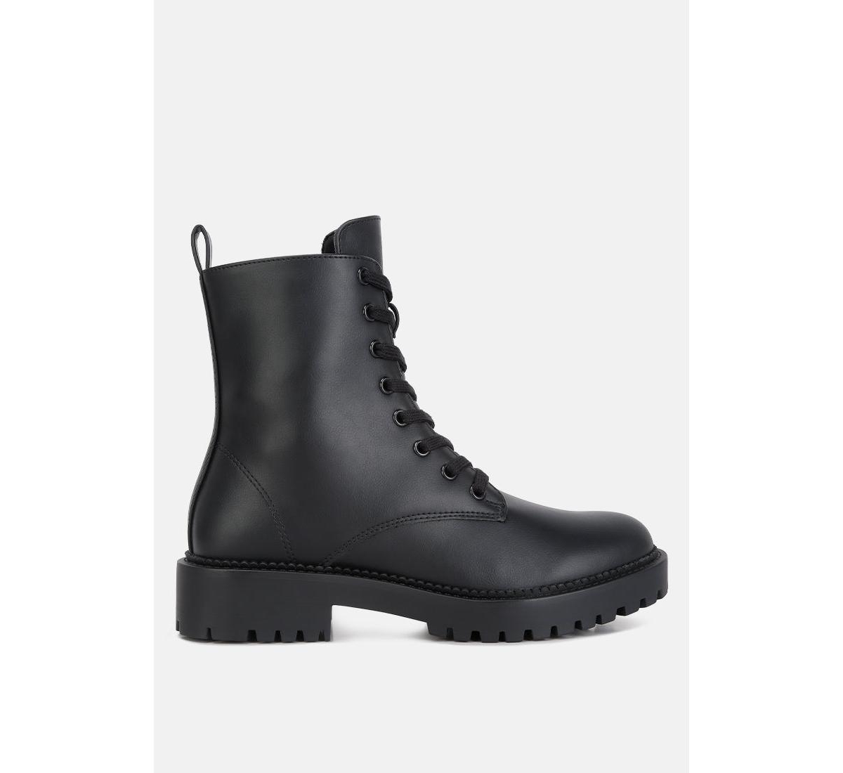 forter faux leather lace up boots