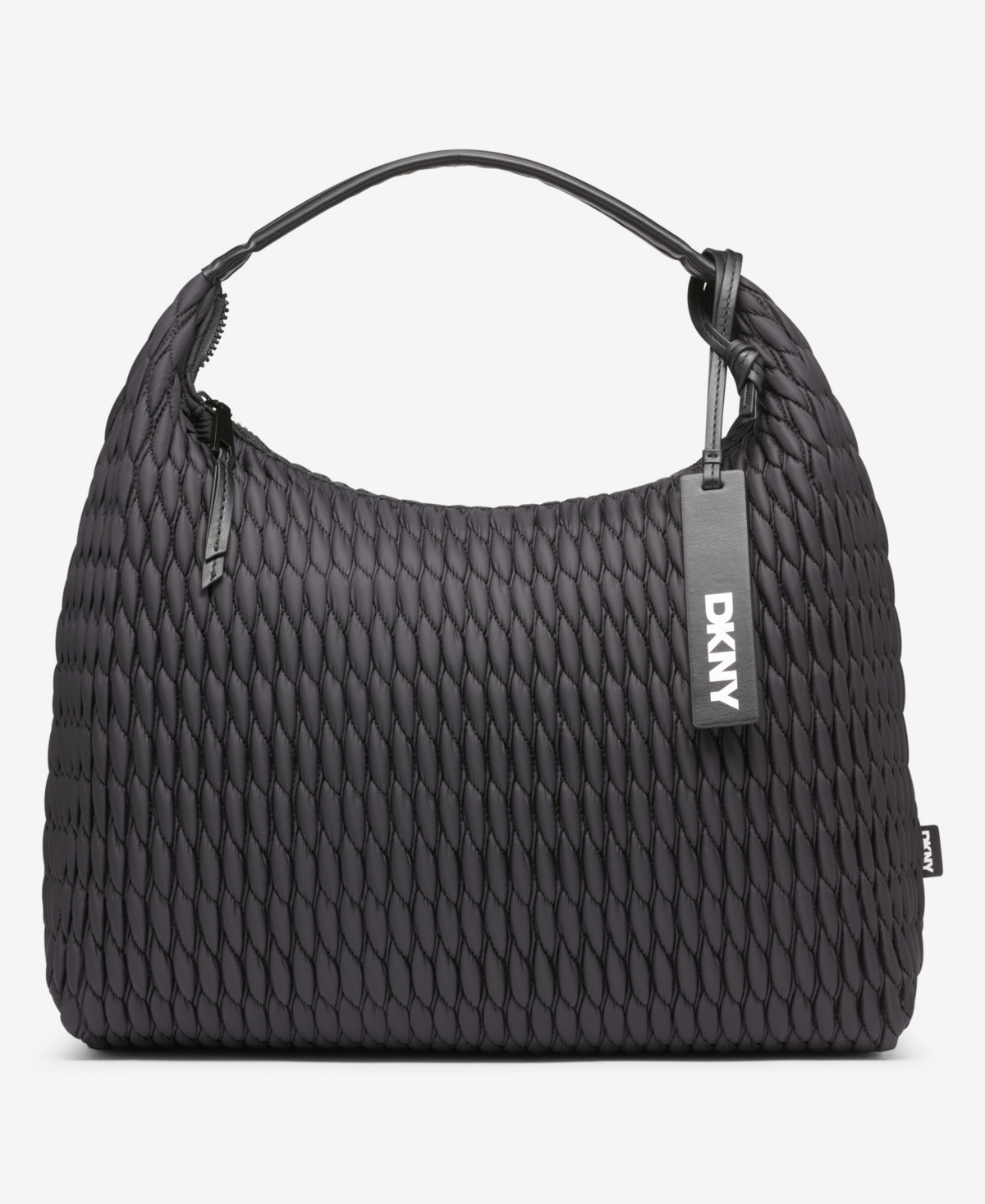 Dkny Mack Nylon Large Hobo Bag In Blk,black