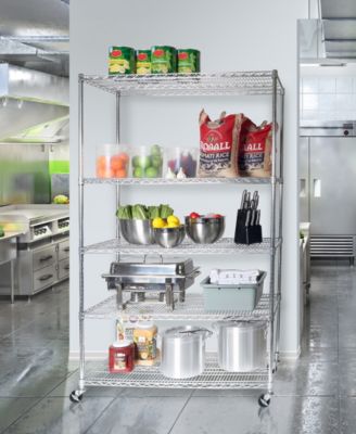 UltraDurable 5-Tier NSF Steel Wire Shelving, 48" W x 24" D x 76" H