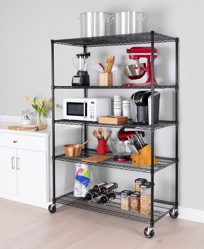 Seville Classics UltraDurable 5Tier NSF Steel Wire Shelving, 48" W x