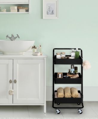 3-Tier Steel Cart with Handle