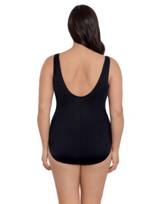 Women's Paint Trip Twist Pull Sash Tank Long Torso One-Piece Swimsuit