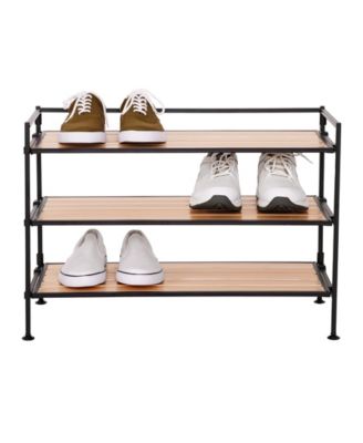 HOME 3-Tier Resin Slatted Shoe Rack