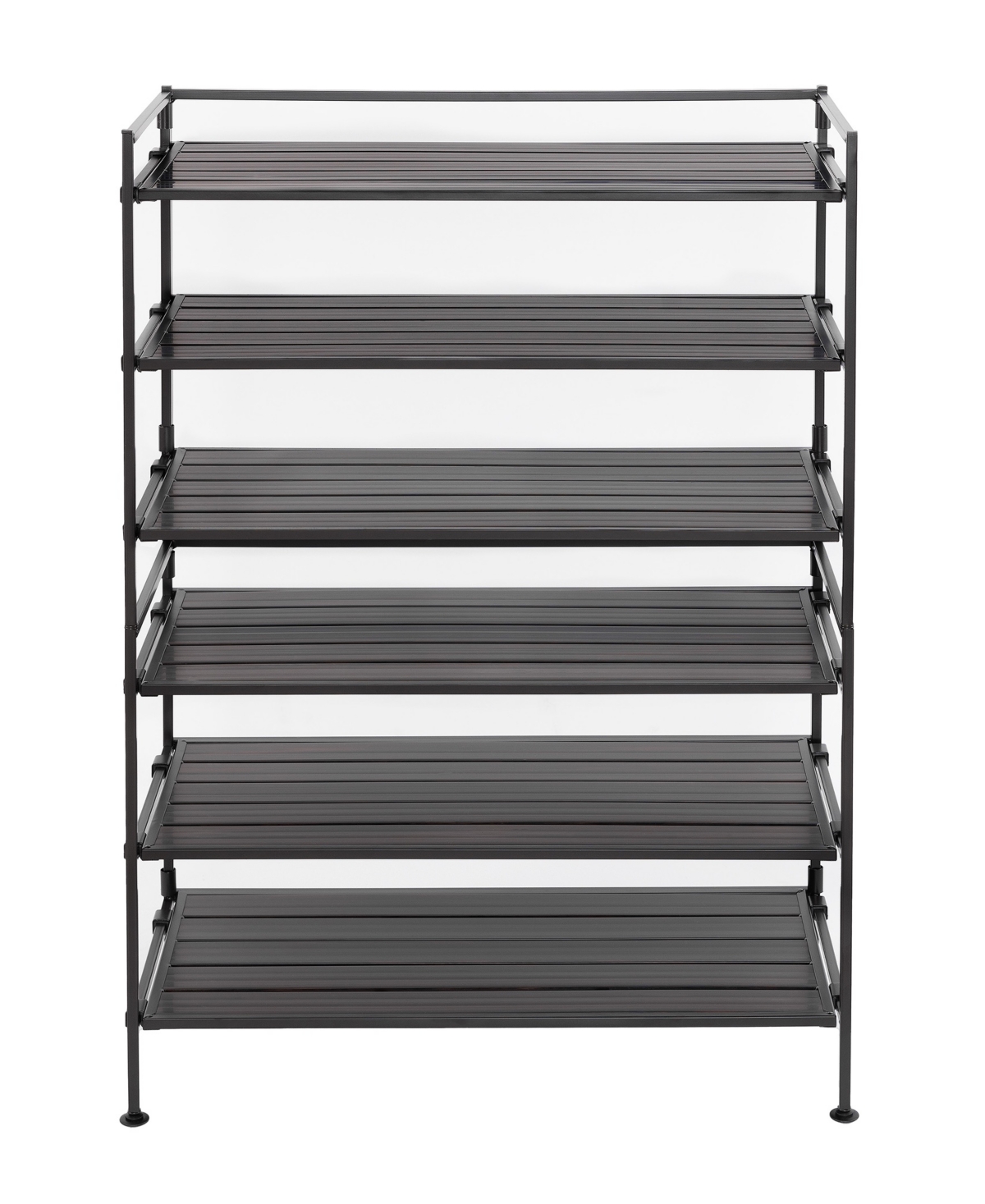 Shop Seville Classics Home 3-tier Stackable Wide Resin Slat Shoe Rack In Espresso