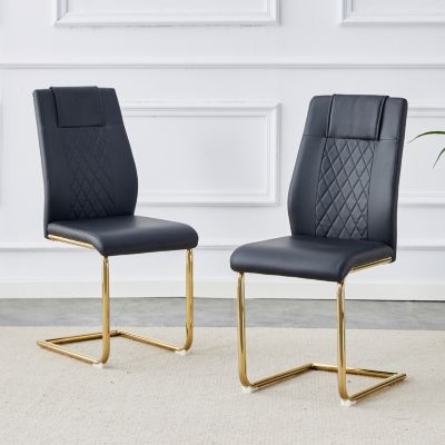 Streamdale 6 Modern Dining Chairs with Gold Metal Legs