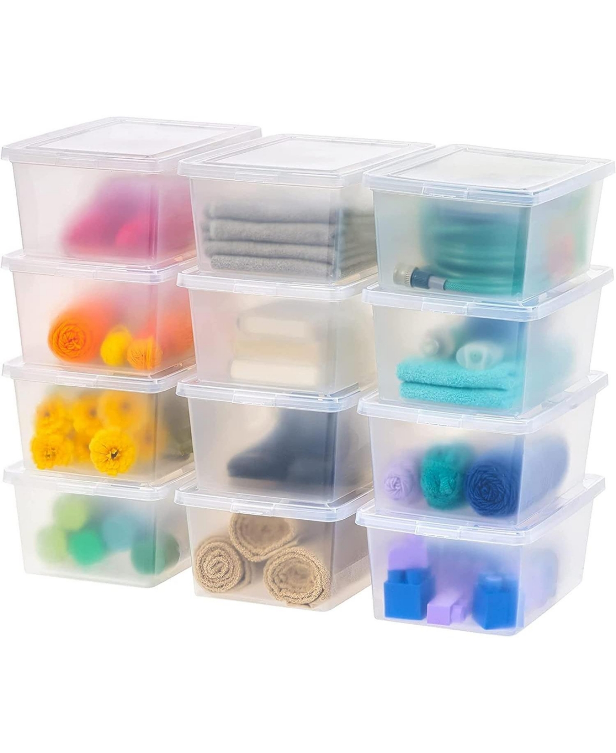 17 Qt Clear Storage Box, Bpa-Free Plastic Stackable Bin with Lid, 12 Pack, Containers to Organize Shoes and Closet Shelves, Classroom Organiz