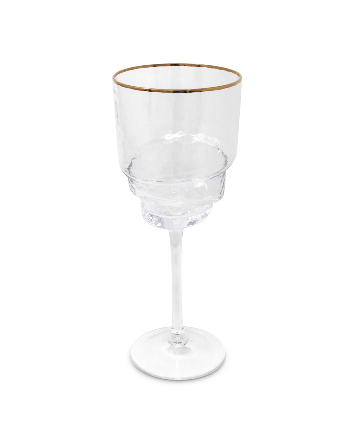 Vivience Shaped Bottom Rim Water Glasses, Set Of 6 In Gold