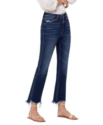 Women's Super High Rise Step Hem Ankle Flare Jeans