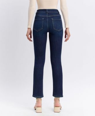 Women's High Rise Ankle Slim Straight Jeans