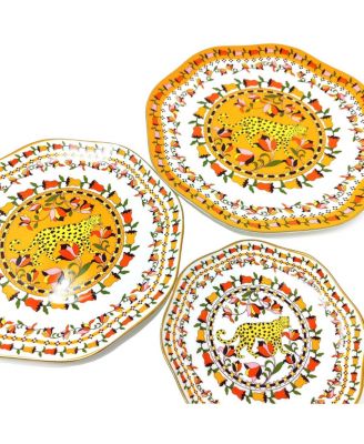 Tropical Love Bone China Plates, Set Of Three