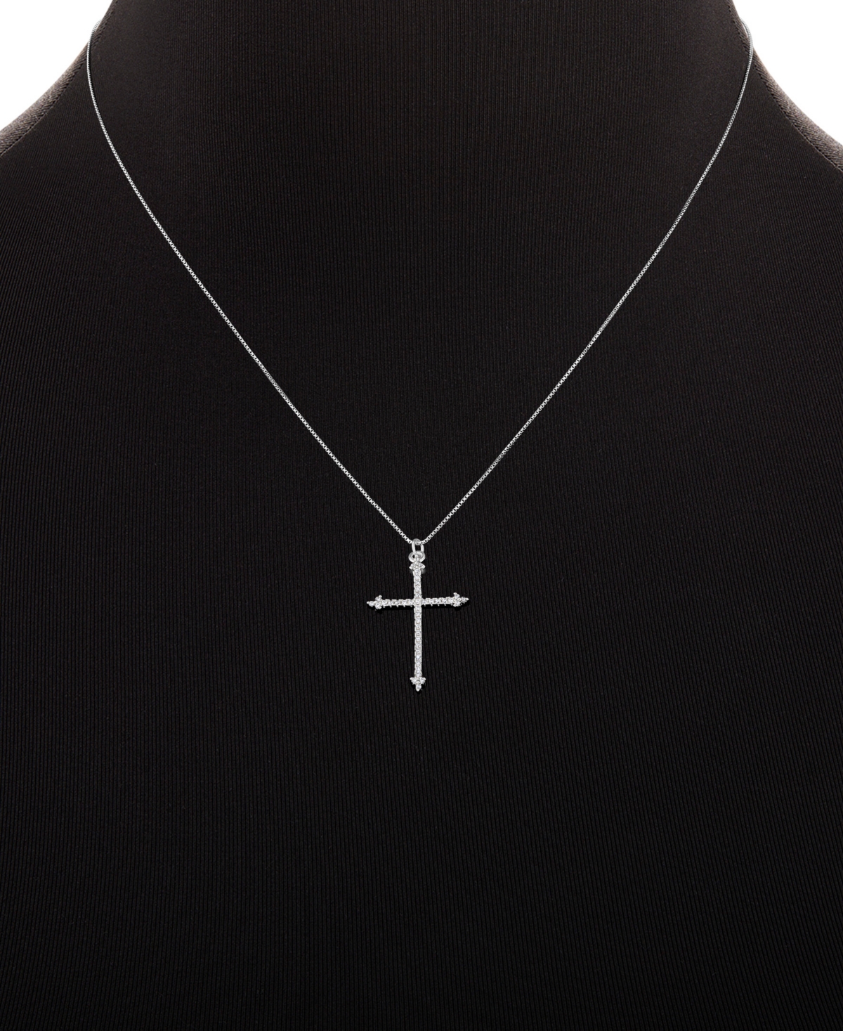 Shop Giani Bernini 2-pc. St Cubic Zirconia Cross Pendant Necklace & Solitaire Stud Earrings In Sterling Silver, Created