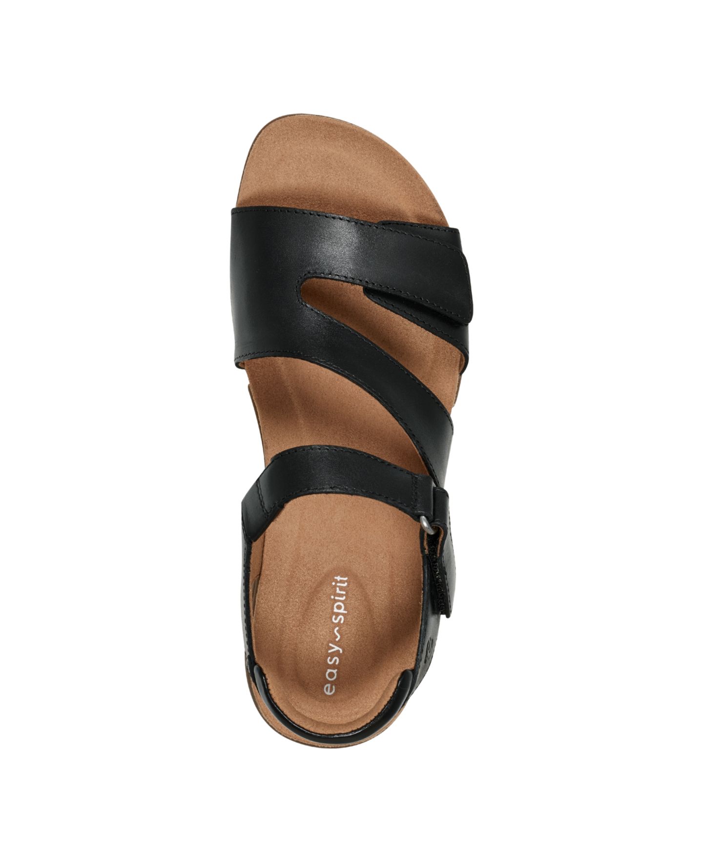 Женские сандалии Easy Spirit Mavey Strappy Leather Open Toe Flat, цвет: Чёрный кожаный — фото 4