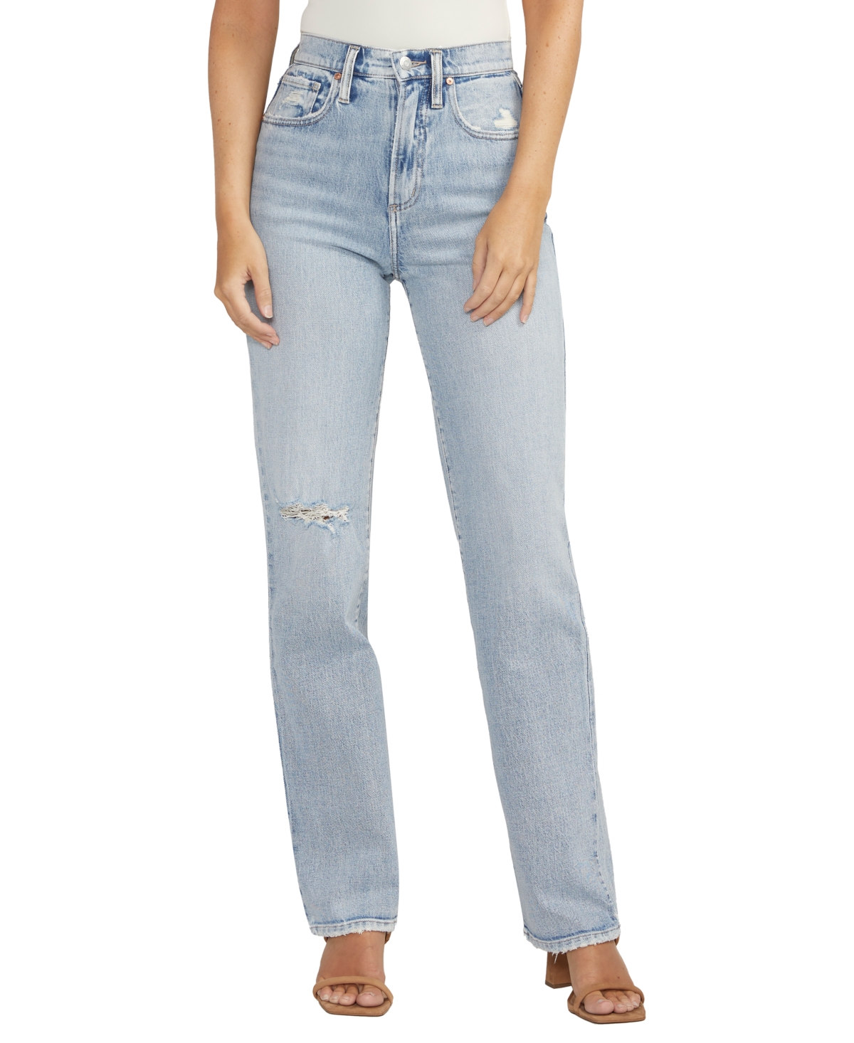 Shop Silver Jeans Co. Women's Highly Desirable High Rise Straight Leg Jeans In Indigo