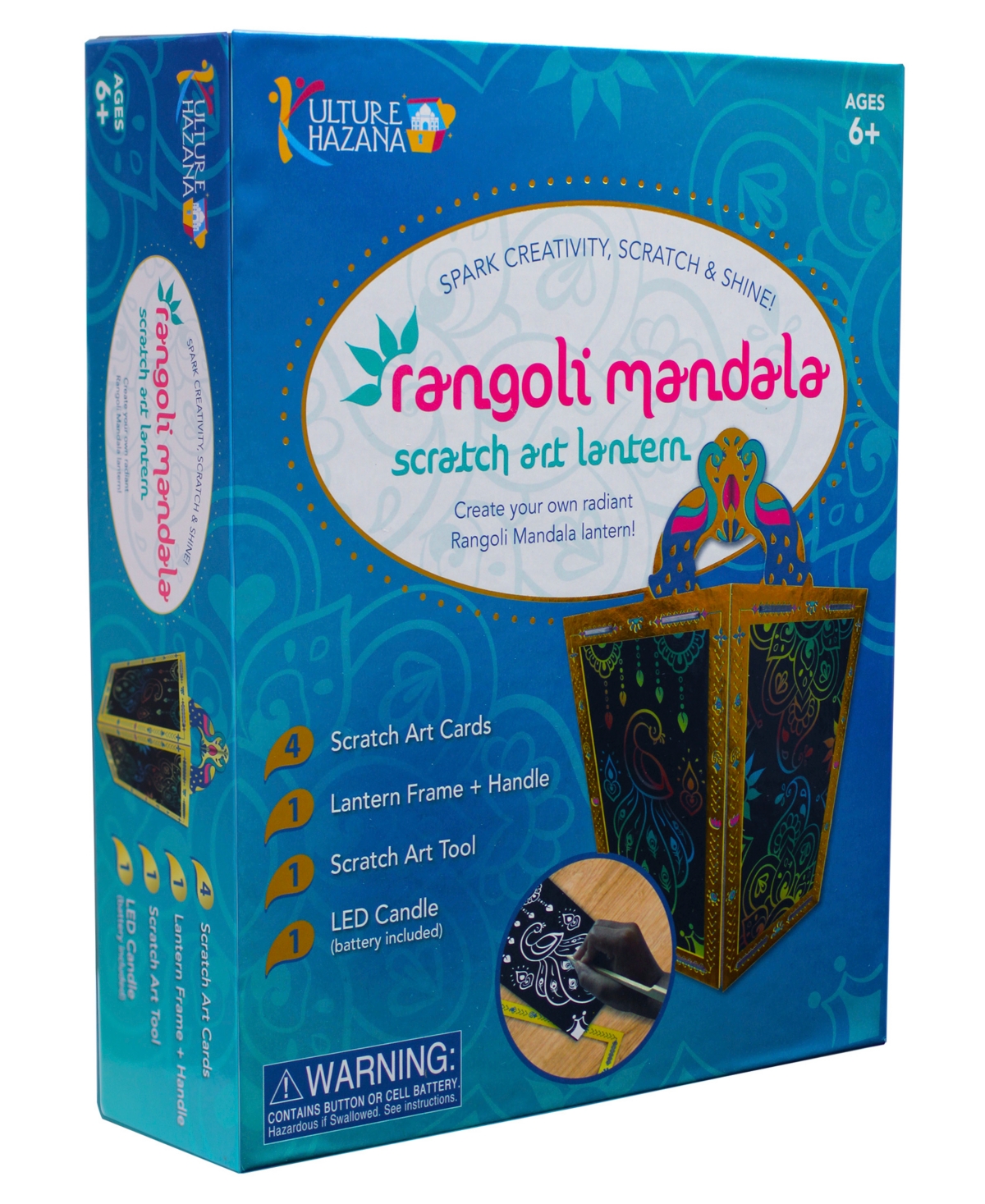 Shop Kulture Khazana Rangoli Mandala Scratch Art Lantern Kit In Mutli