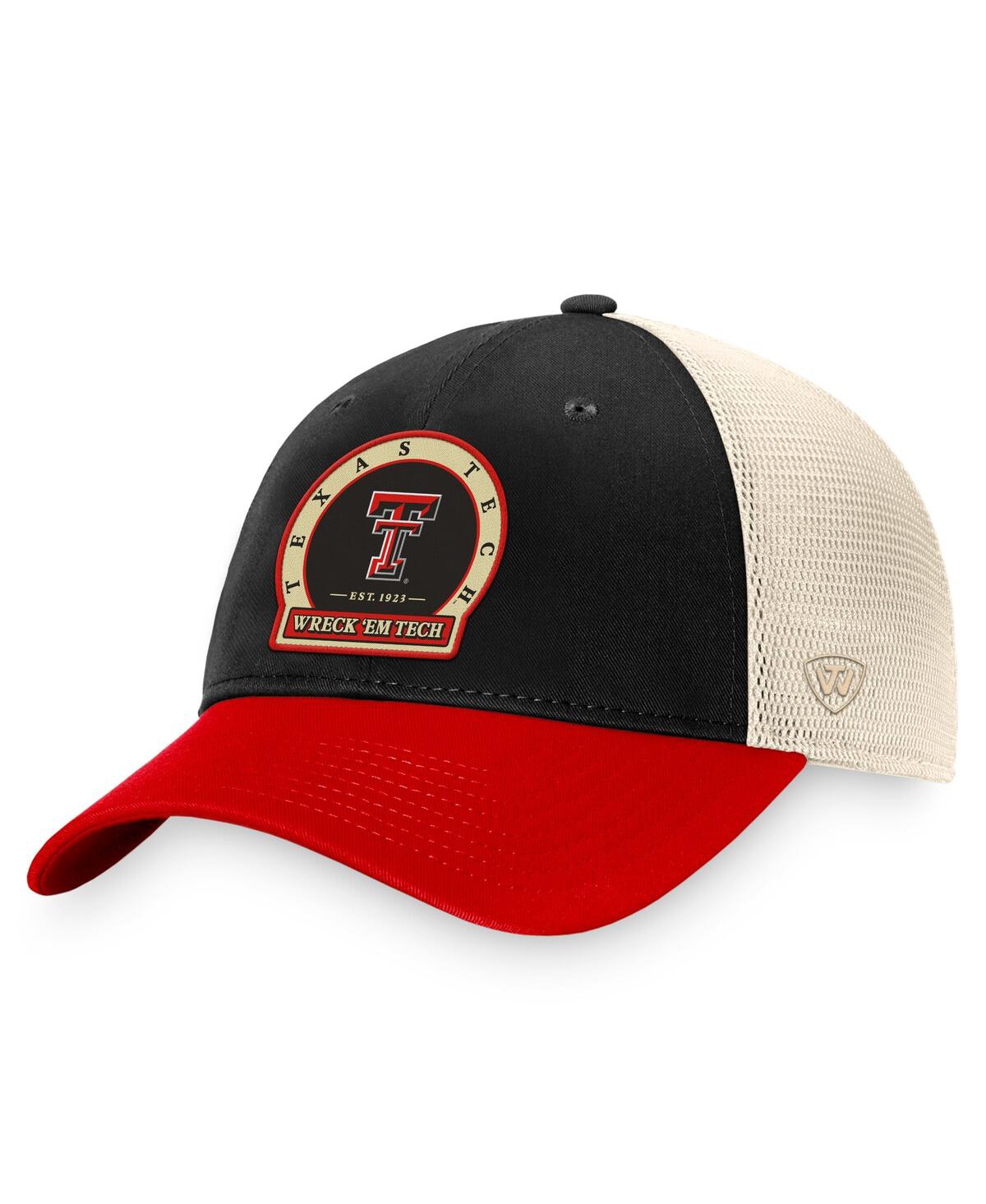 Shop Top Of The World Men's  Black Texas Tech Red Raiders Refined Trucker Adjustable Hat