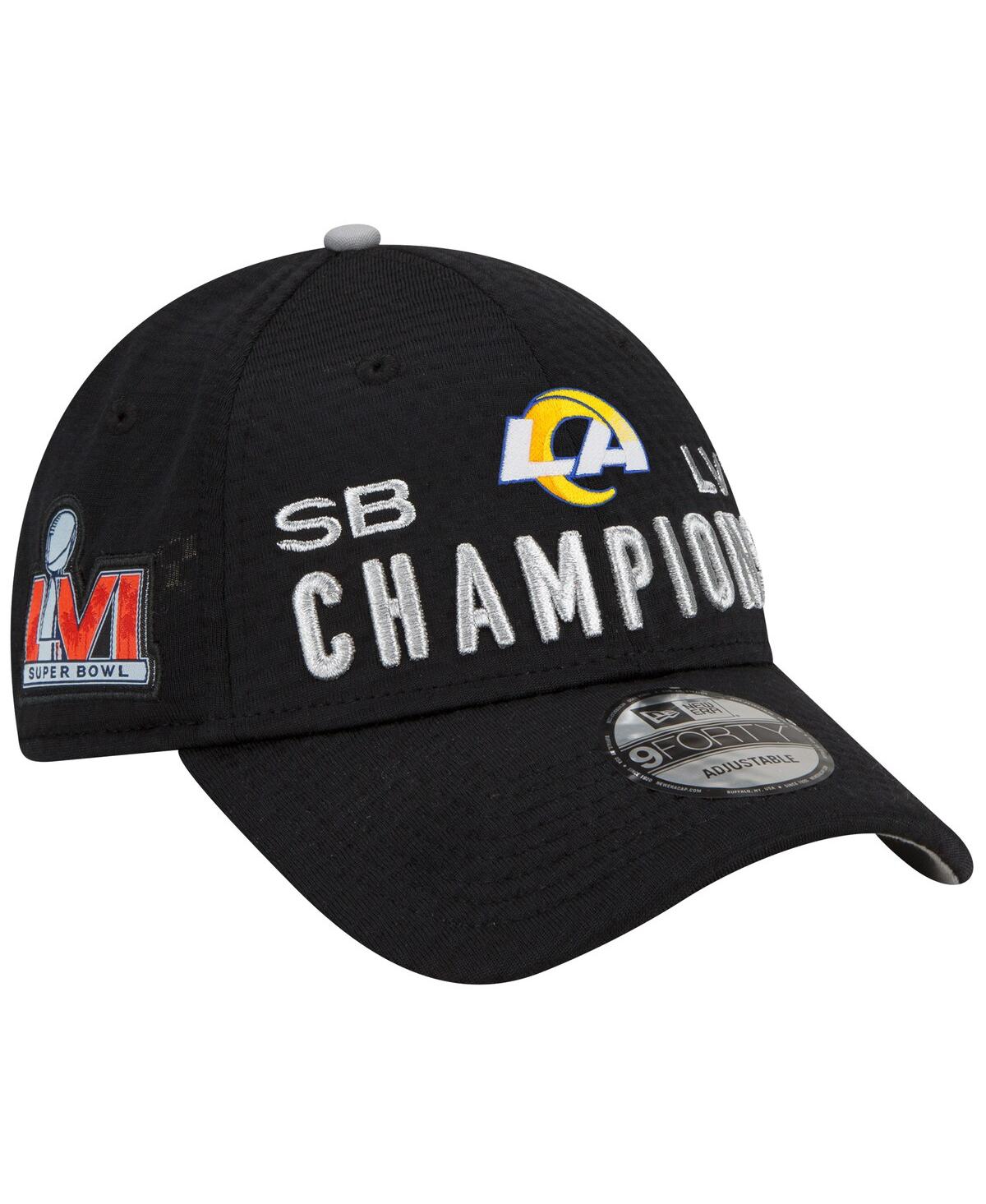 NEW ERA YOUTH BOYS AND GIRLS NEW ERA BLACK LOS ANGELES RAMS SUPER BOWL LVI CHAMPIONS LOCKER ROOM TROPHY COLL 
