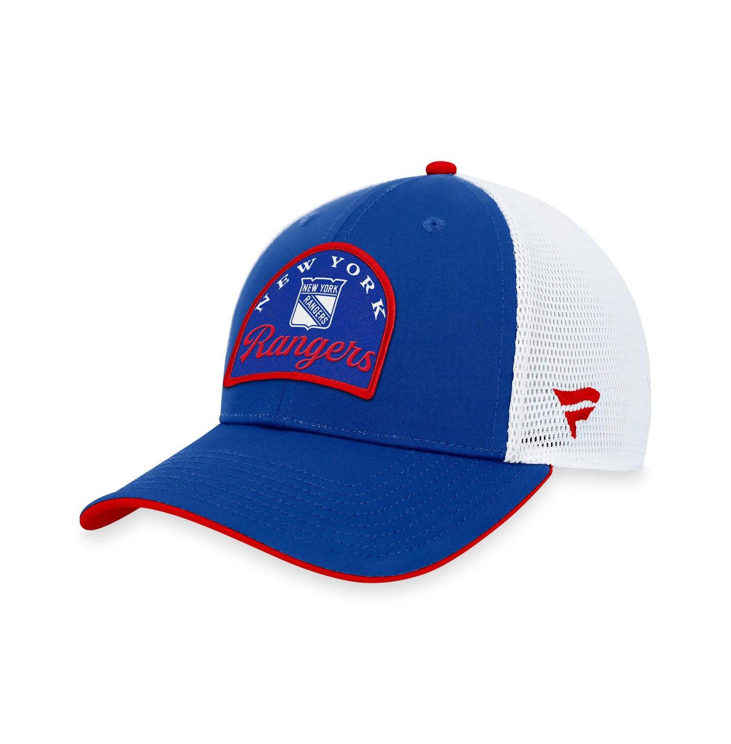 Мужская кепка Fanatics Blue, White New York Rangers Fundamental Adjustable Hat — фото 1