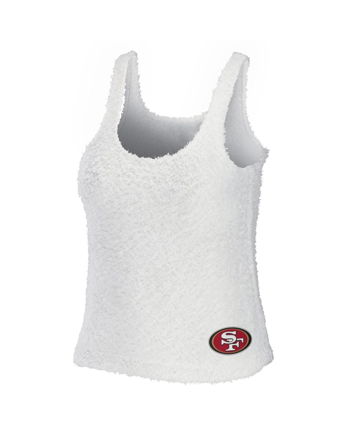Shop Wear By Erin Andrews Women's  Cream San Francisco 49ers Cozy Scoop Neck Tank Top And Pants Sleep Set