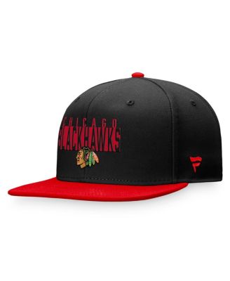 Men's Black, Red Chicago Blackhawks Fundamental Colorblocked Snapback Hat