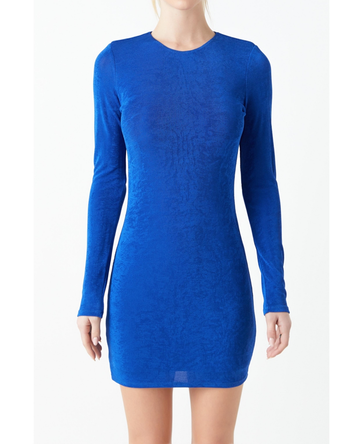 Women's Slinky Mini Dress - Blue