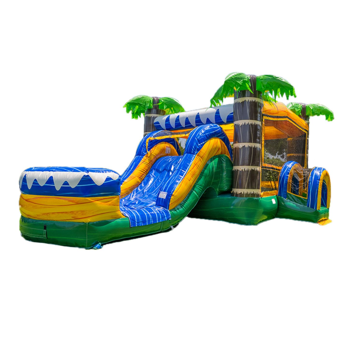 Детская игрушка Xjump Tropical Ocean 13'H Vinyl Water Slide Bounce House with Splash Pool, Up to 6 Players, Ages 3+, цвет: Оранжевый — фото 1