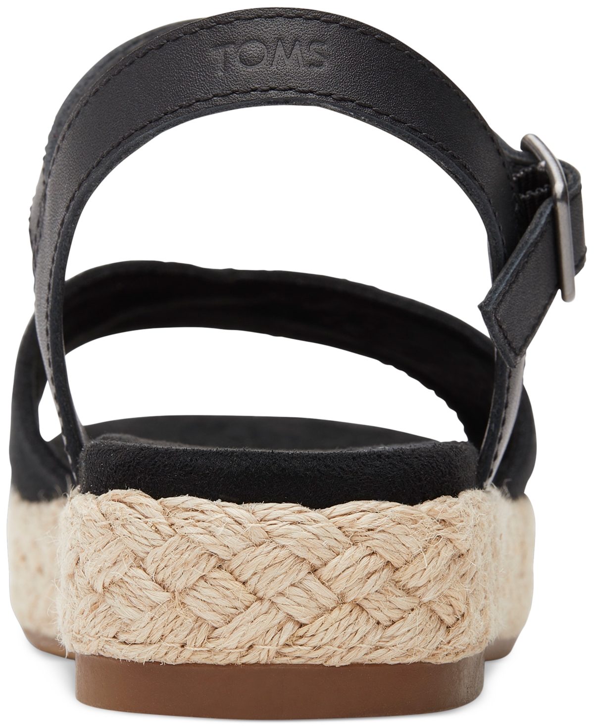 Shop Toms Women's Abby Braided Espadrille Flatform Sandals In Black Slubby Woven