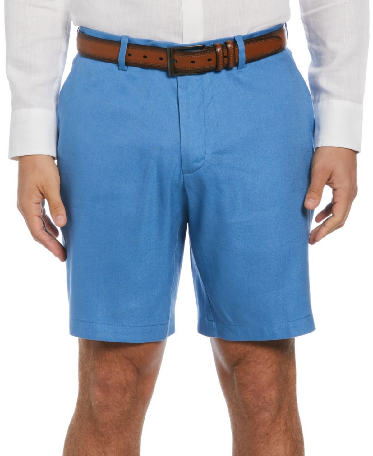 Men's Flat Front 9" Linen Blend Shorts - Dress Blue
