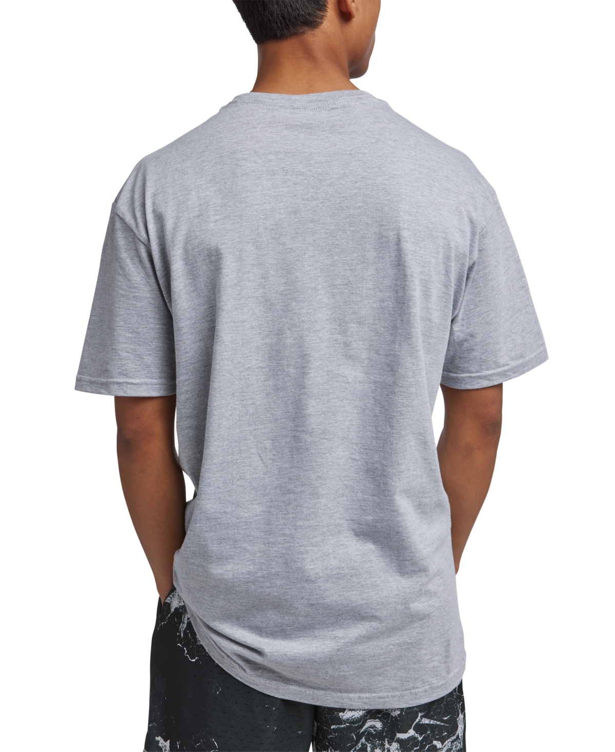 Shop Reebok Men's B-ball Hoop Graphic T-shirt In Grey Heather,black,red