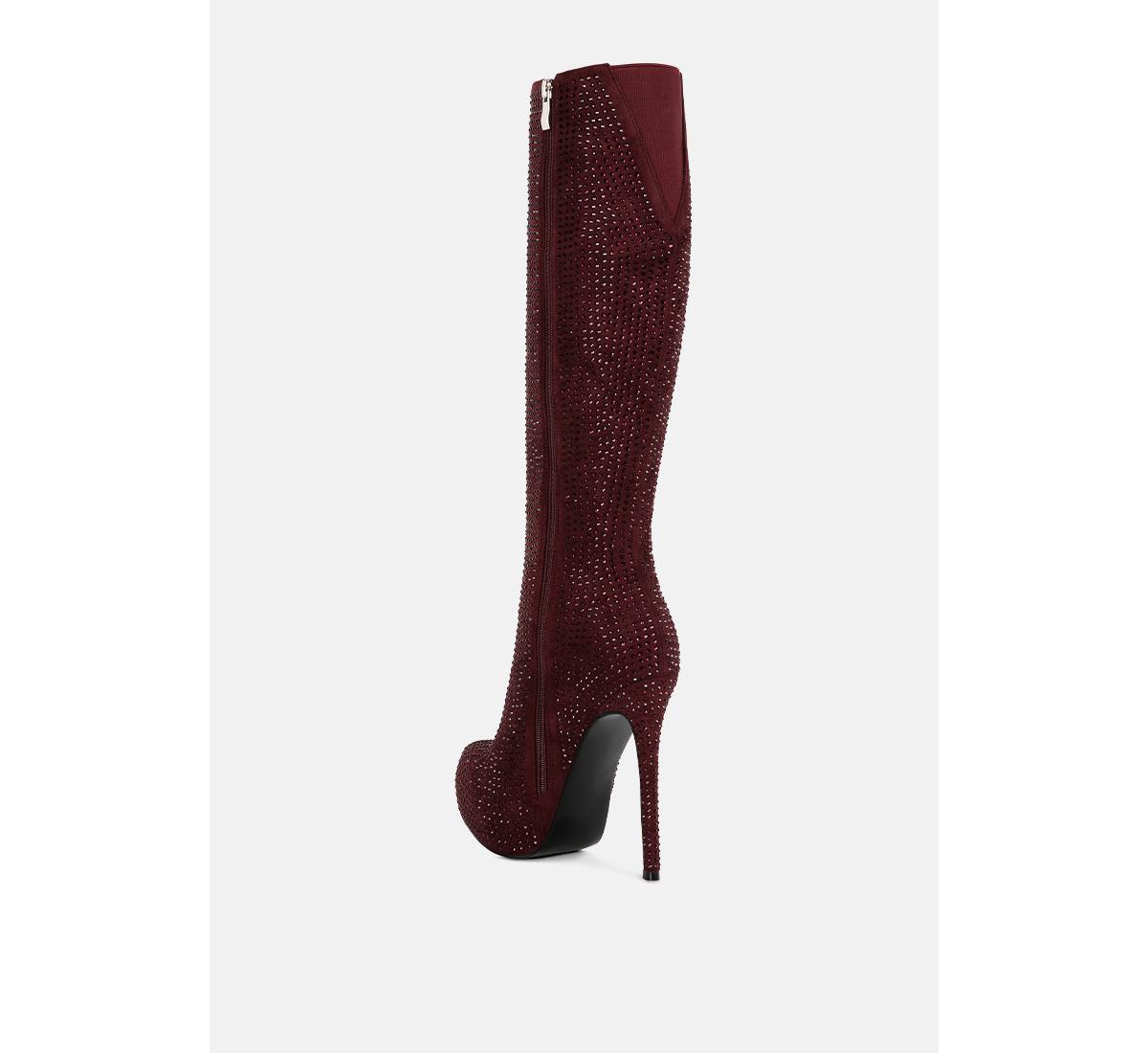 nebula rhinestone embellished stiletto calf boots