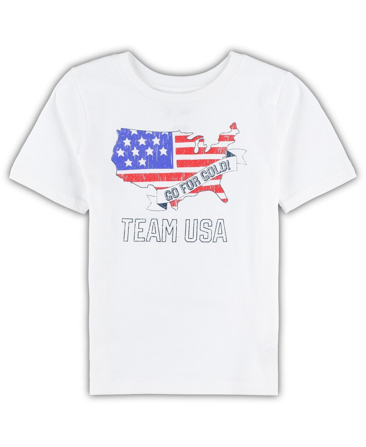Shop Outerstuff Little Boys And Girls White Distressed Team Usa Go For Gold T-shirt