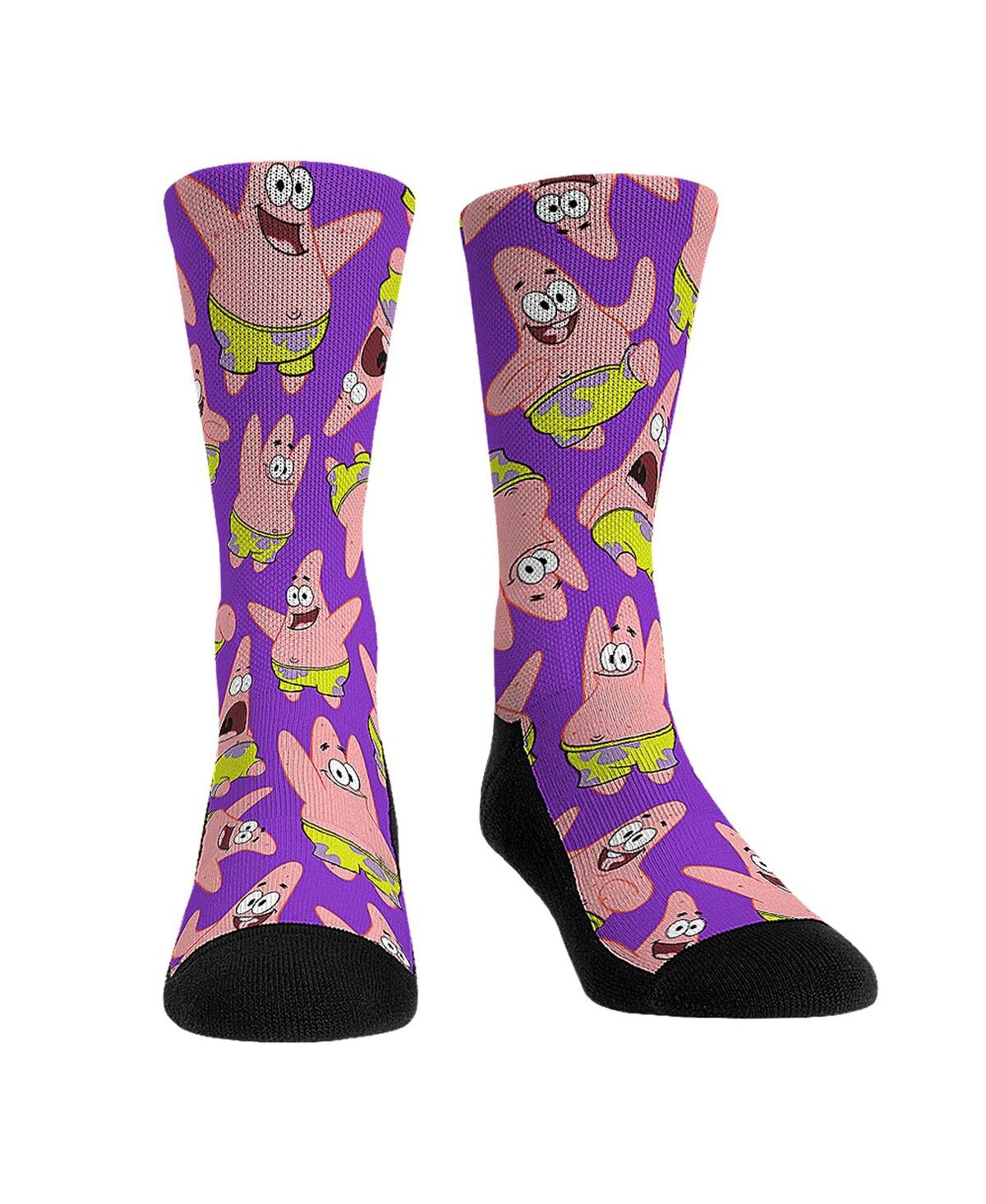 Men's and Women's Rock 'Em Socks SpongeBob Square Pants Patrick All Over Print Crew Socks - Multi