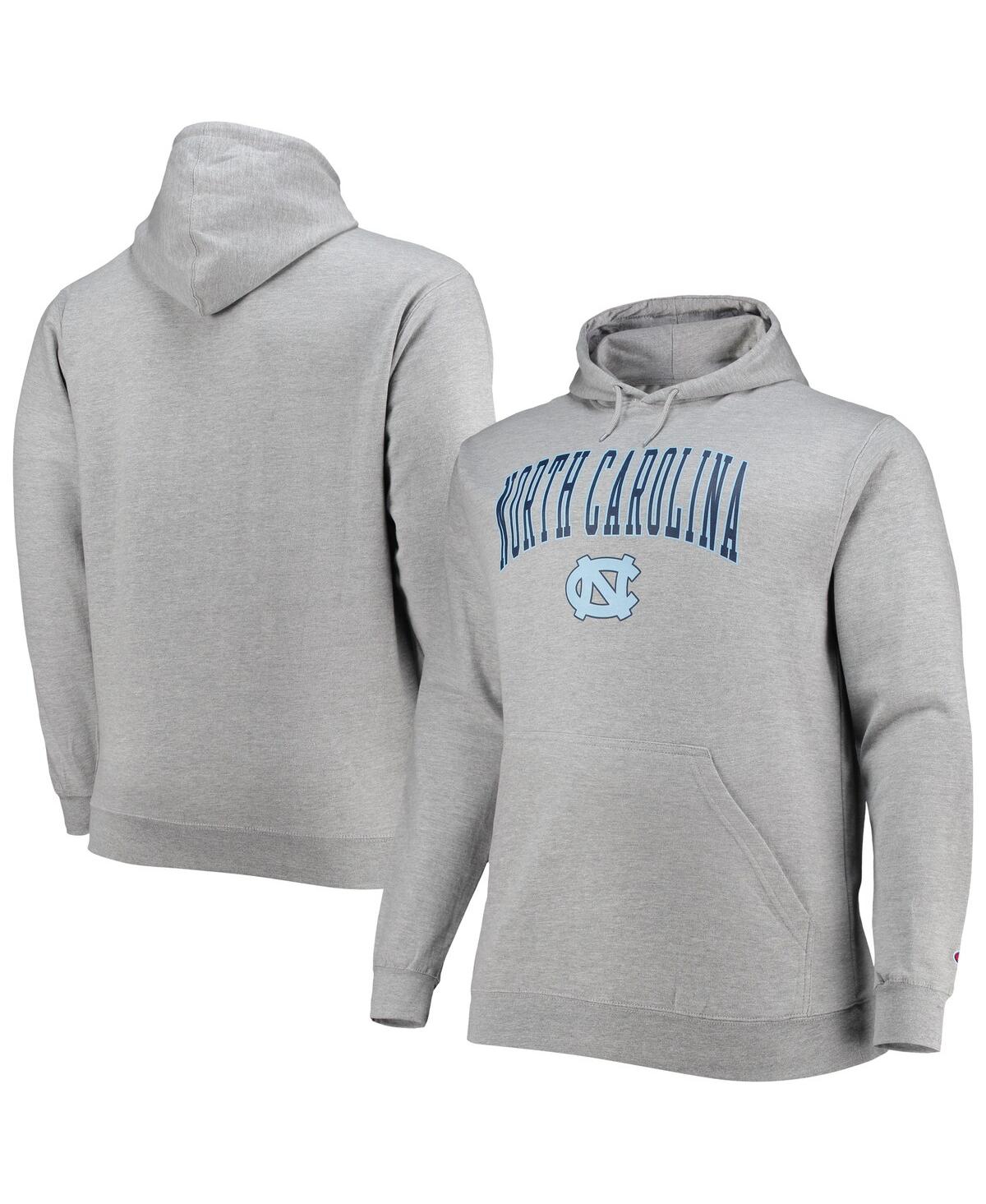 Shop Champion Men's  Heather Gray North Carolina Tar Heels Big And Tall Arch Over Logo Powerblend Pullover