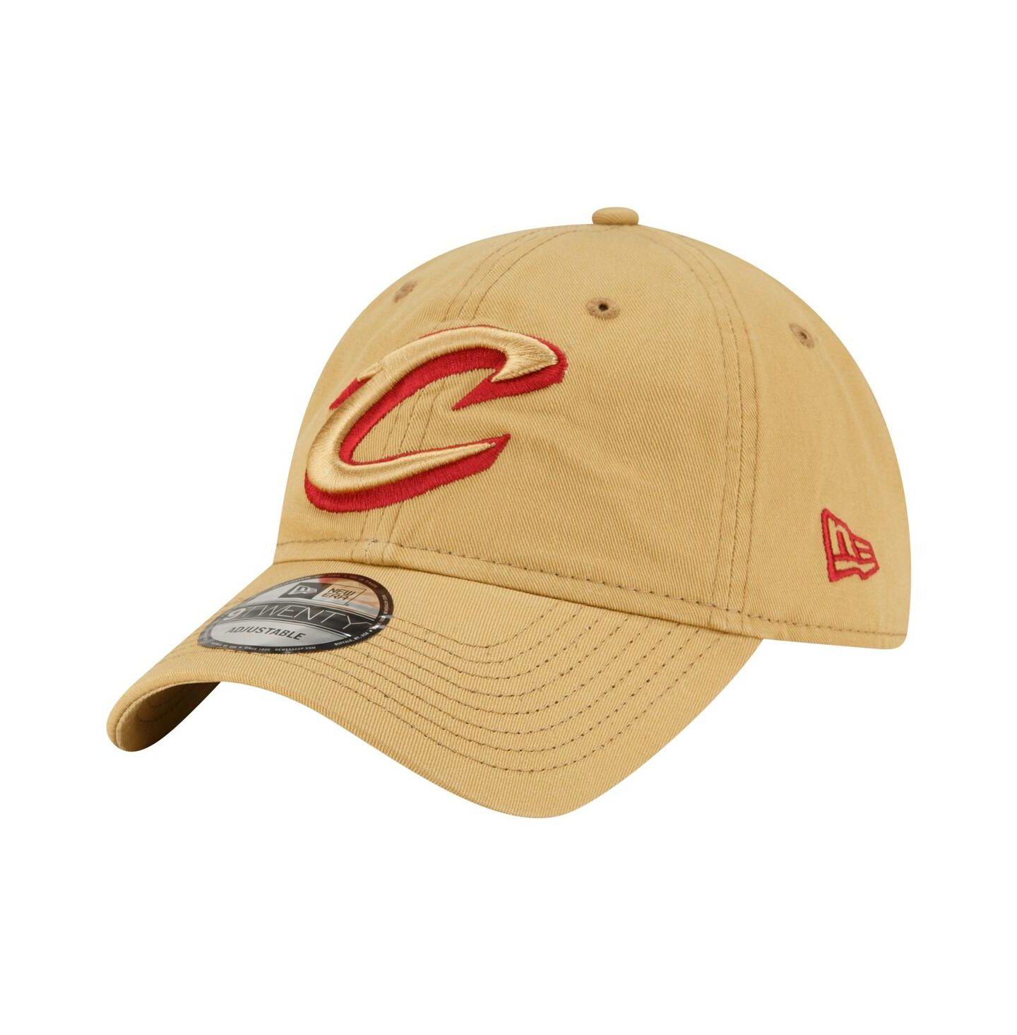Мужская кепка New Era Tan Cleveland Cavaliers Team 2.0 9TWENTY Adjustable Hat — фото 1