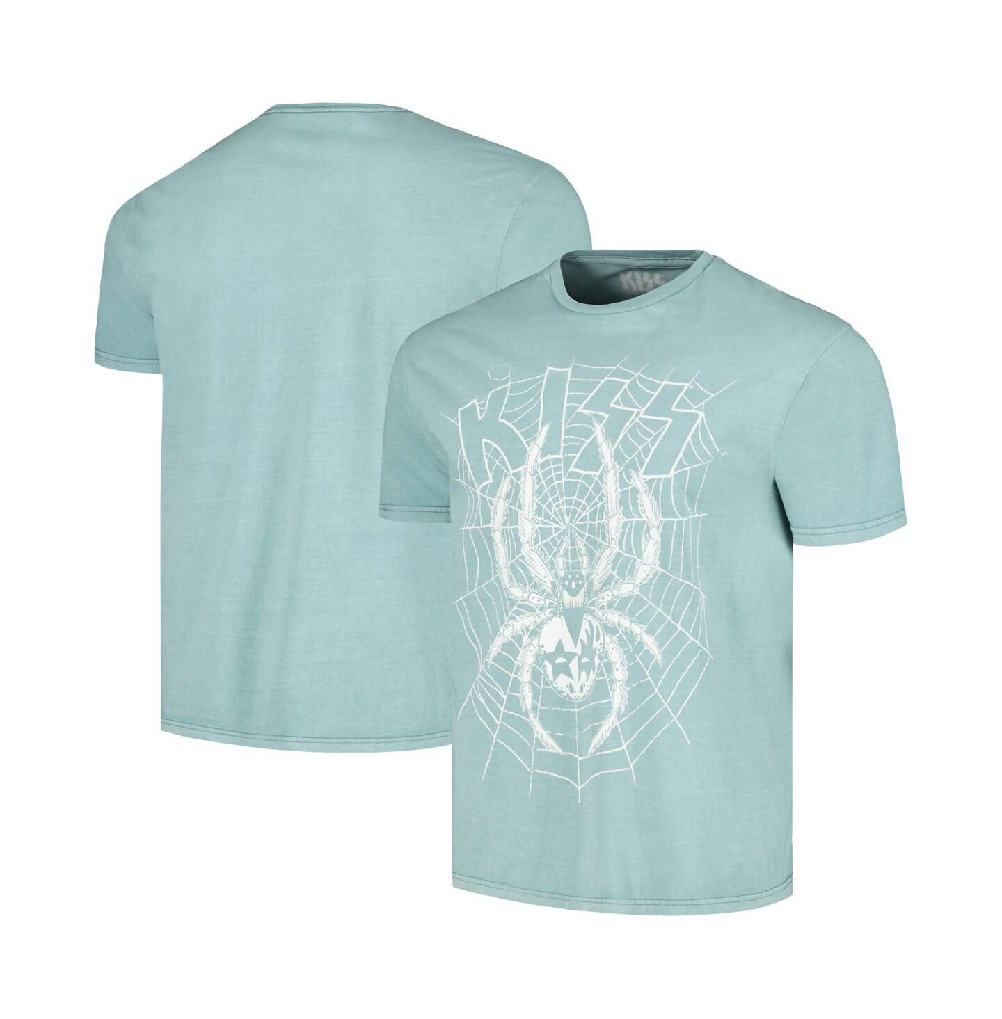 Мужская футболка Philcos Light Blue Distressed Kiss Spider Washed Graphic — фото 1