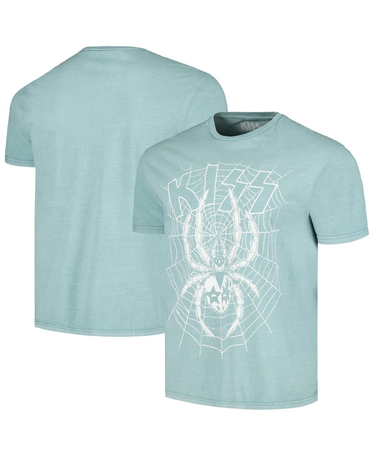 Shop Philcos Men's Light Blue Distressed Kiss Spider Washed Graphic T-shirt