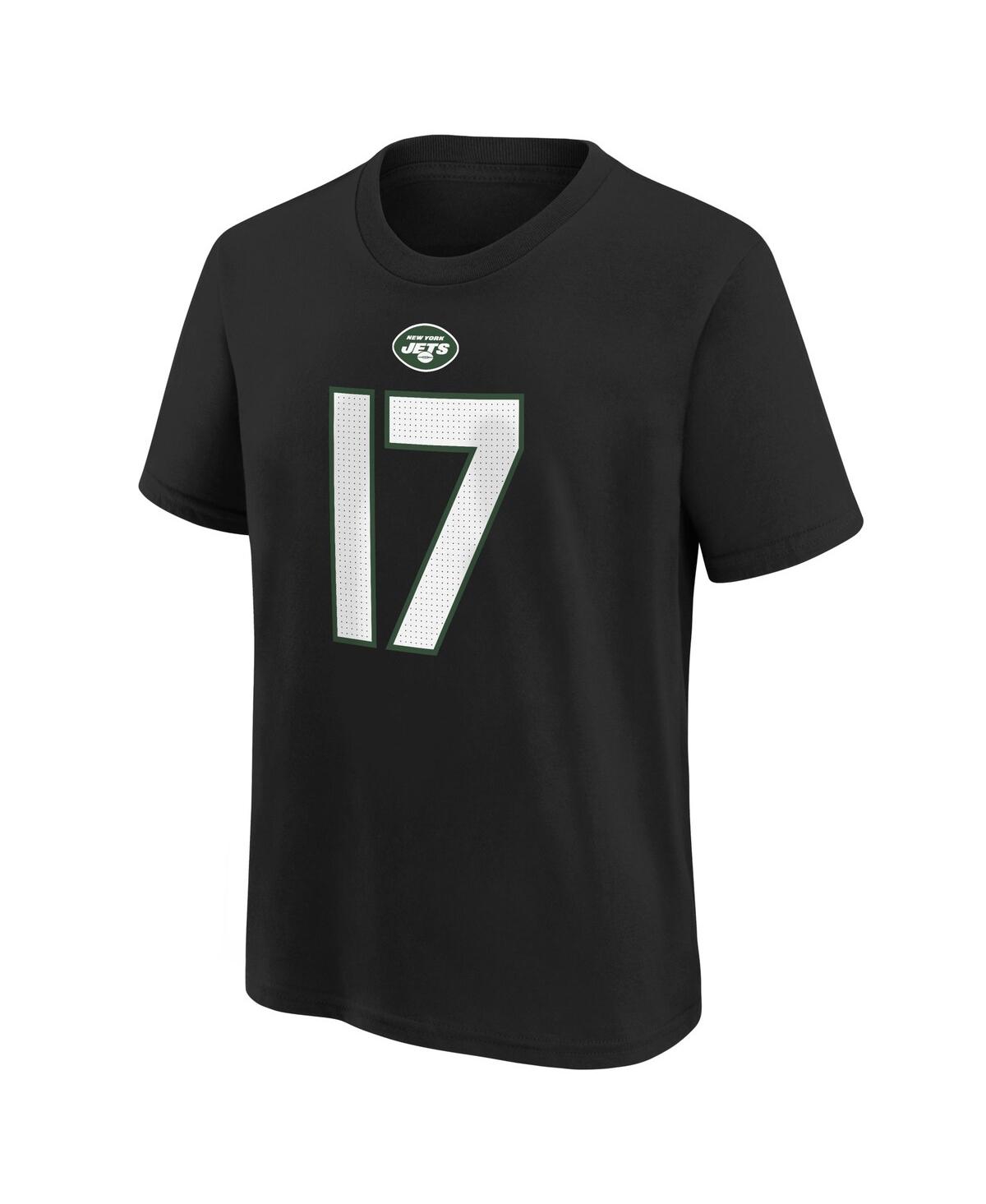 Shop Nike Little Boys And Girls  Garrett Wilson Black New York Jets Player Name And Number T-shirt