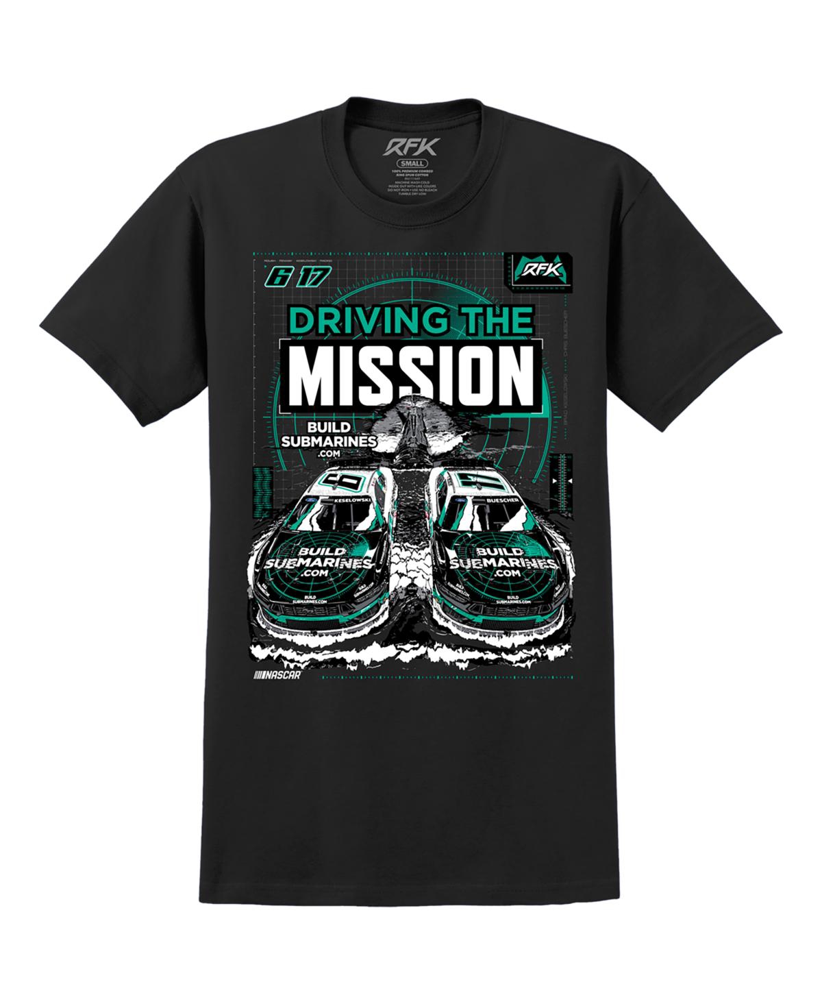 Shop E2 Apparel Men's  Black Roush Fenway Racing Buildsubmarines.com Driving The Mission T-shirt
