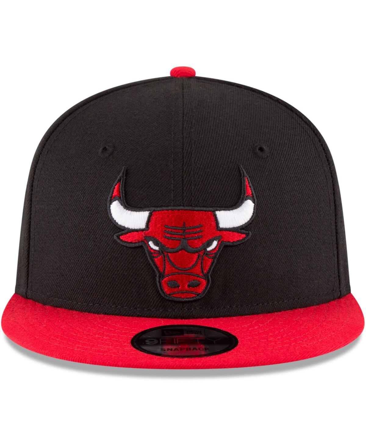New Era Men's  Black, Red Chicago Bulls Two-tone 9fifty Adjustable Hat In Black,red