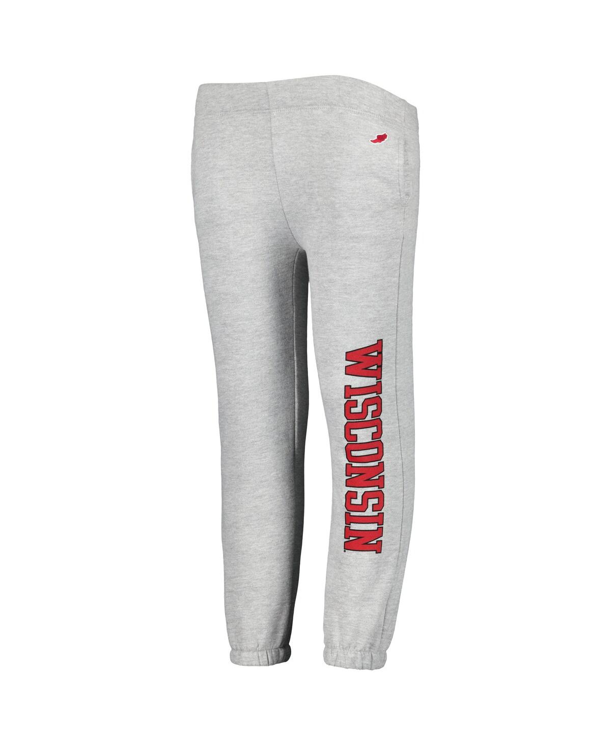 Shop League Collegiate Wear Big Boys  Heather Gray Wisconsin Badgers Essential Pants