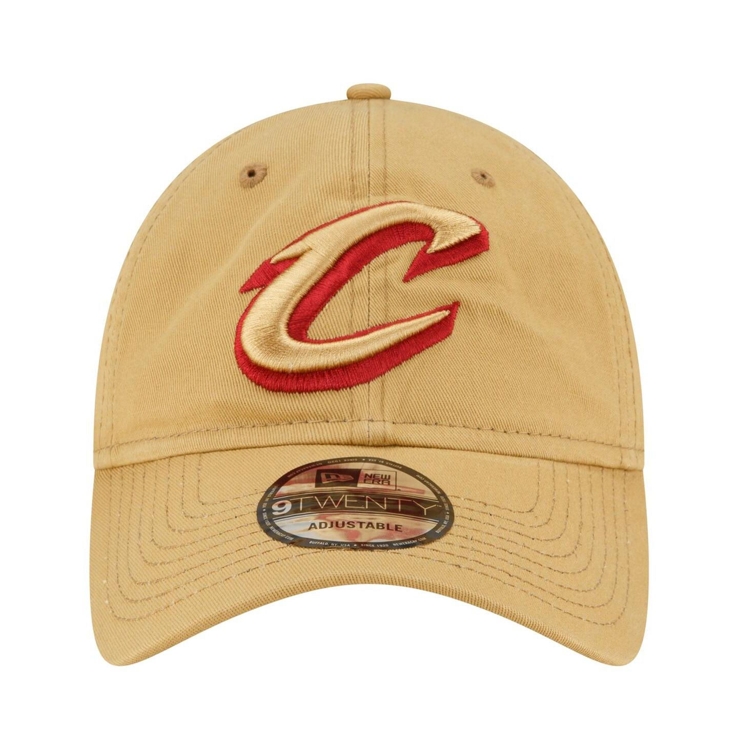 Мужская кепка New Era Tan Cleveland Cavaliers Team 2.0 9TWENTY Adjustable Hat — фото 2