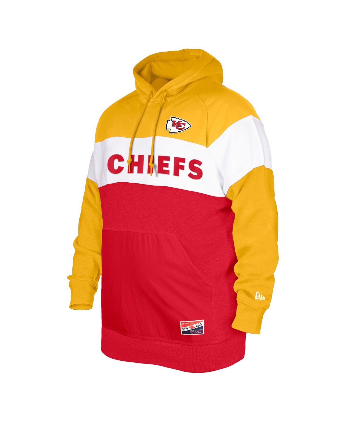 Men's New EraKansas City Chiefs Big and Tall Current Colorblock Pullover Hoodie - Red