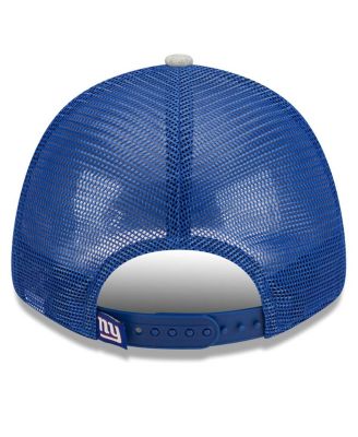 Men's Heather Gray, Royal New York Giants Pop Trucker 9FORTY Adjustable Hat