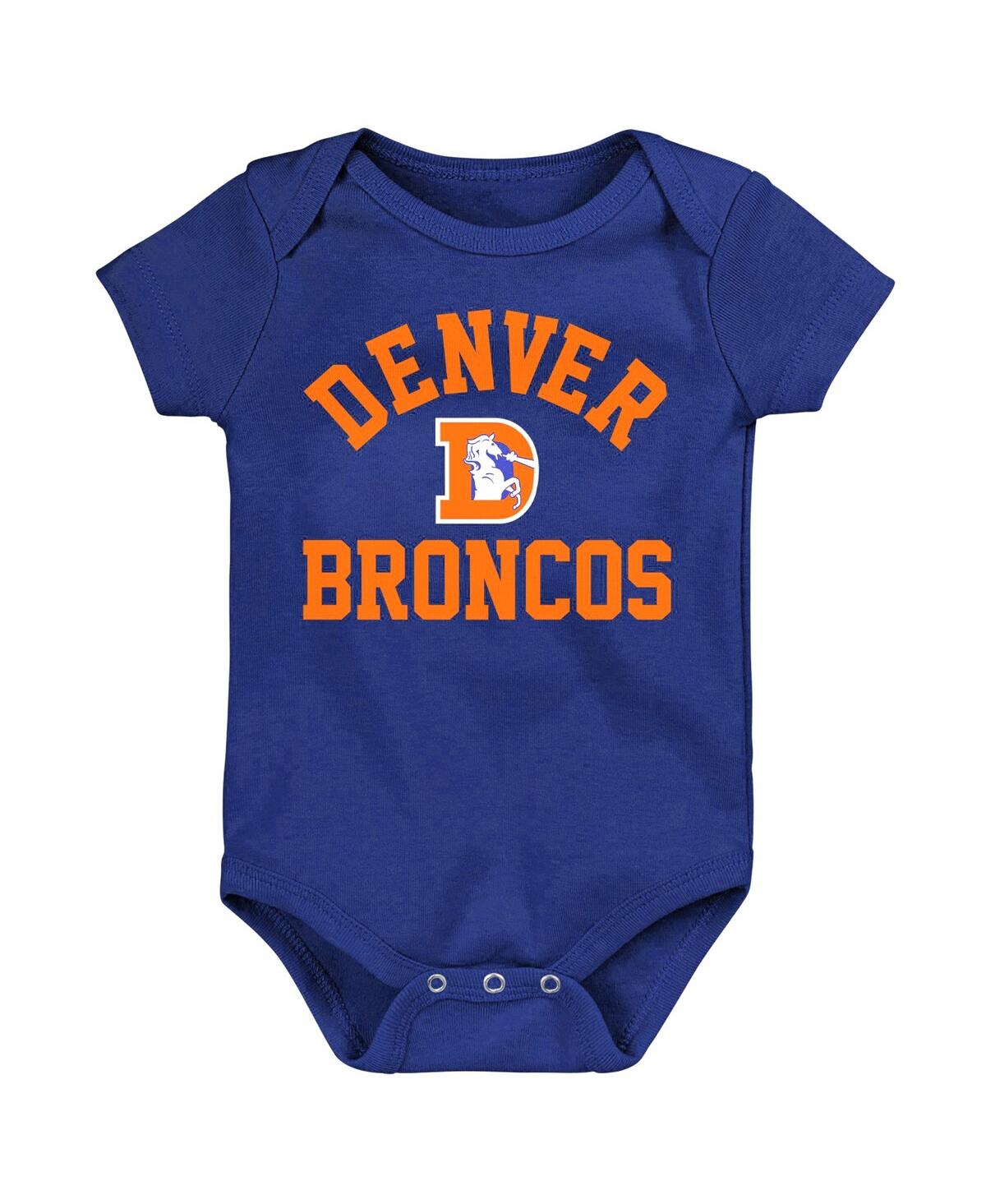 Shop Outerstuff Baby Boys And Girls Orange, Navy, Heather Gray Denver Broncos Three-pack Eat, Sleep And Drool Retro  In Orange,navy,heather Gray