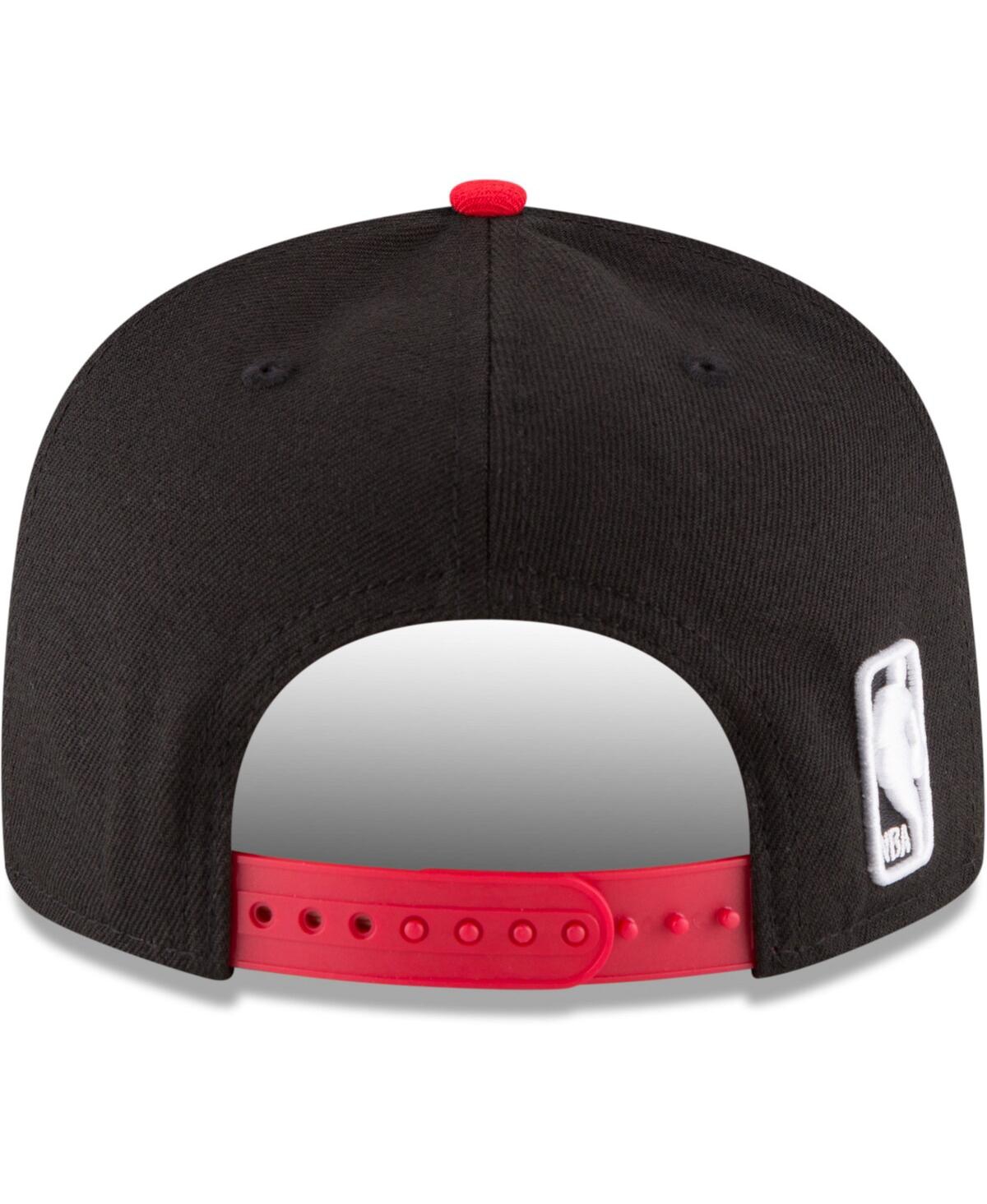 New Era Men's  Black, Red Chicago Bulls Two-tone 9fifty Adjustable Hat In Black,red