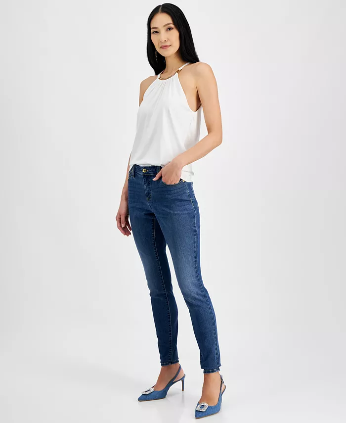 Women's Curvy Mid Rise Skinny Jeans - thumbnail 3
