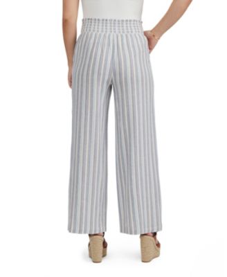 Women's Linen Smocked Wide Leg Pant