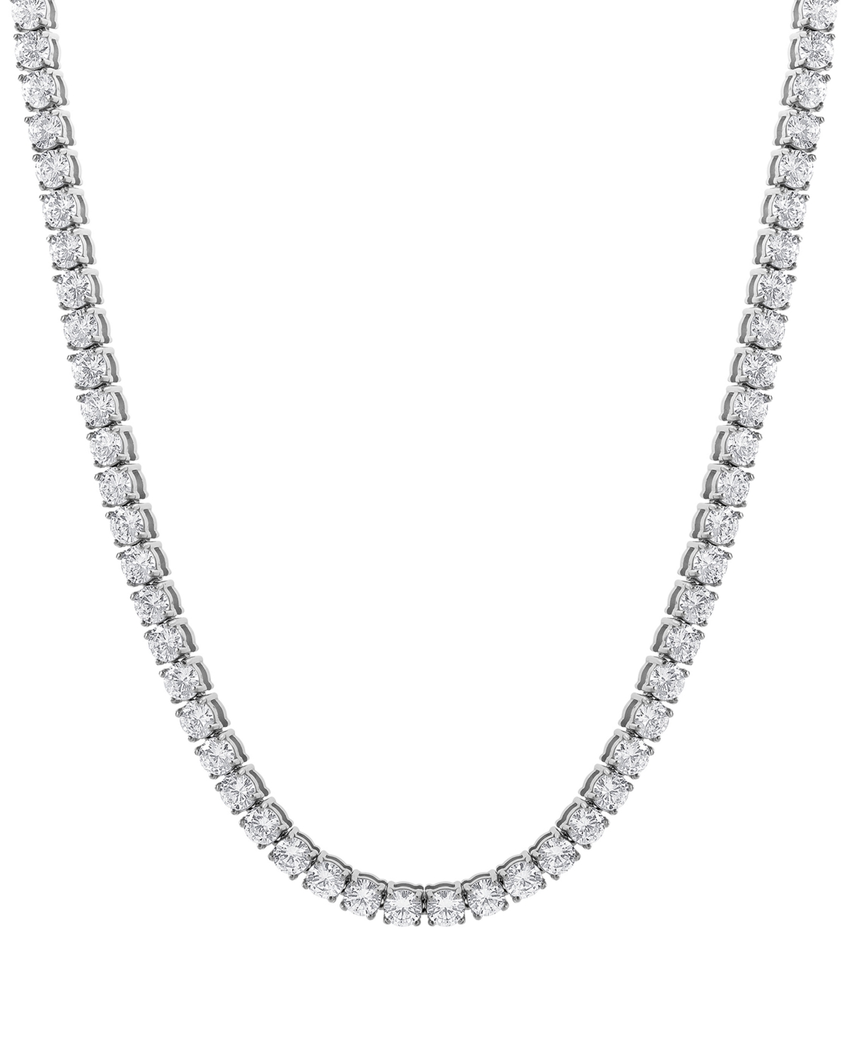 Men's Cubic Zirconia 20" Tennis Necklace in Black Ion-Plated Stainless Steel - White