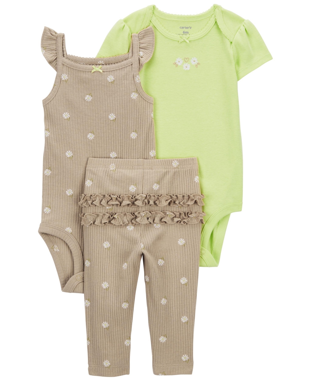 Shop Carter's Baby 3 Piece Little Bodysuit Set In Green